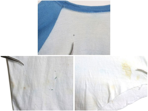 80s パキ綿 ツアー プリント ベースボール Tシャツ メンズ L 小さめ M ヴィンテージ ローリング ストーンズ バンド ロック 7分袖 ツートン