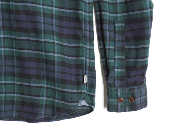 エルエルビーン チェック 長袖 フランネル シャツ メンズ S アウトドア TRADITIONAL FIT ネルシャツ コットン ストレッチ ブラックウォッチ