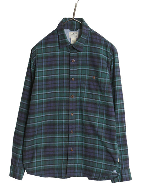 エルエルビーン チェック 長袖 フランネル シャツ メンズ S アウトドア TRADITIONAL FIT ネルシャツ コットン ストレッチ ブラックウォッチ