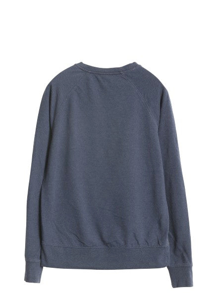 パタゴニア クルーネック スウェット レディース S 古着 20年製 アウトドア トレーナー カットソー ストレッチ ワンポイント ロンT 薄手 紺