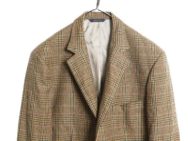 デッドストック USA製 ブルックスブラザーズ テーラード ジャケット メンズ L 程/ 新品 ウール カシミヤ ブレザー チェック マルチカラー