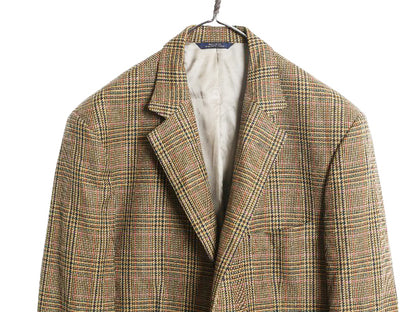 デッドストック USA製 ブルックスブラザーズ テーラード ジャケット メンズ L 程/ 新品 ウール カシミヤ ブレザー チェック マルチカラー