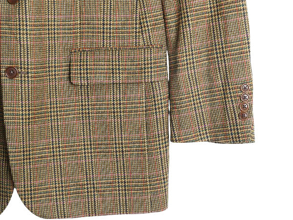 デッドストック USA製 ブルックスブラザーズ テーラード ジャケット メンズ L 程/ 新品 ウール カシミヤ ブレザー チェック マルチカラー