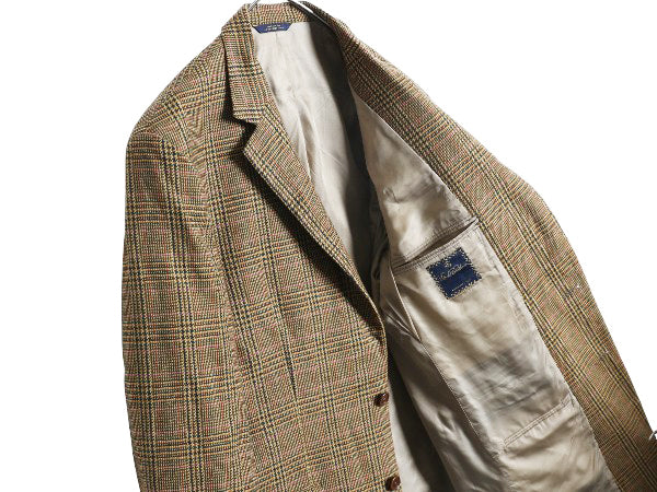 デッドストック USA製 ブルックスブラザーズ テーラード ジャケット メンズ L 程/ 新品 ウール カシミヤ ブレザー チェック マルチカラー