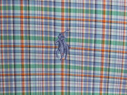 ポロ ラルフローレン チェック 長袖 シャツ メンズ L 程/ コットン マチ付き ワンポイント ポニー刺繍 きれいめ カジュアル マルチカラー