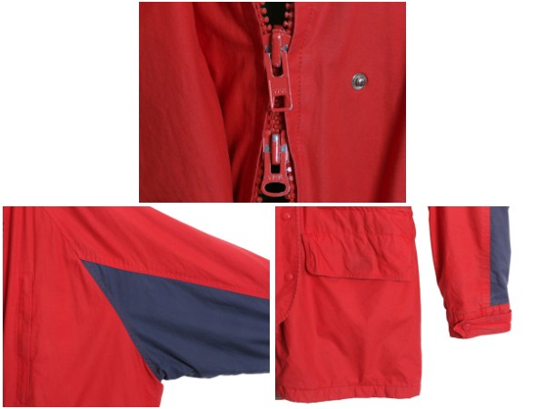 90s ★ ポロ ラルフローレン コットン マウンテンパーカー メンズ M 古着 中綿 マンパ フリース ライナー付き ハーフ コート ジャンパー 赤