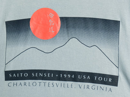 90s 合気道 イラスト プリント Tシャツ メンズ L 古着 オールド 当時物 日の丸 USA ツアー グラフィック ヘビーウェイト シングルステッチ