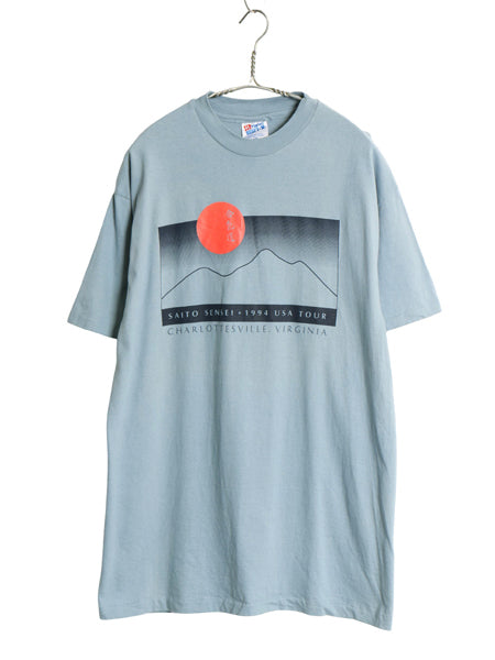 90s 合気道 イラスト プリント Tシャツ メンズ L 古着 オールド 当時物 日の丸 USA ツアー グラフィック ヘビーウェイト シングルステッチ