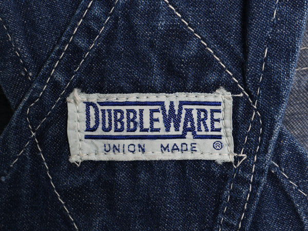 50s ★ DUBBLE WARE ダブルニー インディゴ デニム オーバーオール メンズ L 程 ヴィンテージ ツナギ ペインター ジーンズ ジーパン ワーク