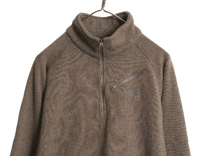 ノースフェイス セーター フリース ハーフジップ メンズ M 古着 アウトドア 裏起毛 プルオーバー ジャケット ブルゾン ハイネック ブラウン