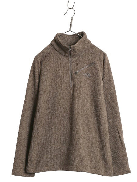 ノースフェイス セーター フリース ハーフジップ メンズ M 古着 アウトドア 裏起毛 プルオーバー ジャケット ブルゾン ハイネック ブラウン