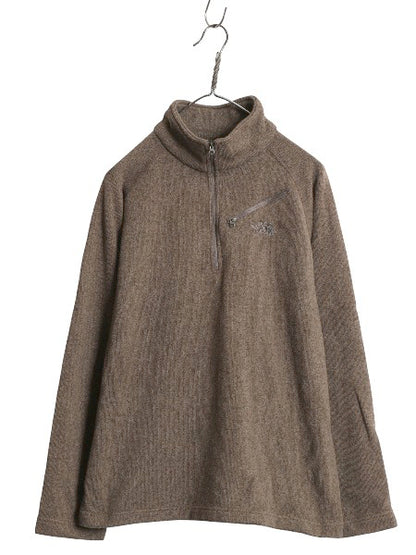 ノースフェイス セーター フリース ハーフジップ メンズ M 古着 アウトドア 裏起毛 プルオーバー ジャケット ブルゾン ハイネック ブラウン