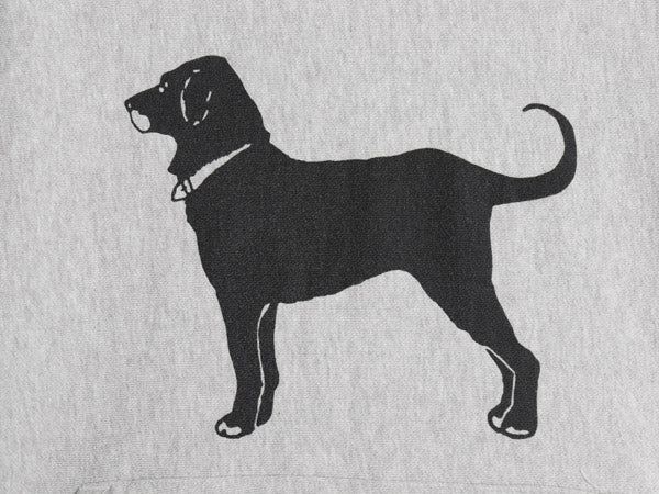 00s The Black Dog ドッグ プリント スウェット フード パーカー メンズ レディース XS オールド ヘビーウェイト 裏起毛 トレーナー グレー