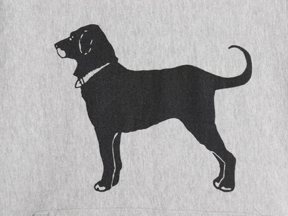 00s The Black Dog ドッグ プリント スウェット フード パーカー メンズ レディース XS オールド ヘビーウェイト 裏起毛 トレーナー グレー