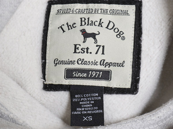 00s The Black Dog ドッグ プリント スウェット フード パーカー メンズ レディース XS オールド ヘビーウェイト 裏起毛 トレーナー グレー