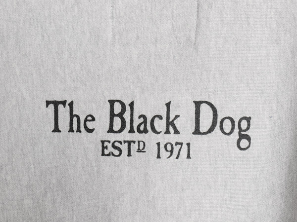 00s The Black Dog ドッグ プリント スウェット フード パーカー メンズ レディース XS オールド ヘビーウェイト 裏起毛 トレーナー グレー
