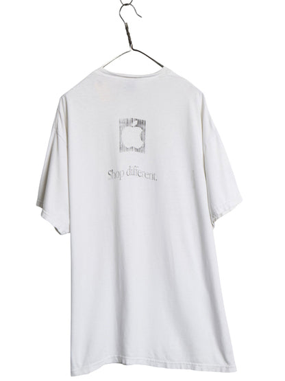 90s 00s ★ アップル ロゴ プリント Tシャツ メンズ XL オールド 企業物 Shop different 当時物 コンピューター グラフィック イラスト 白