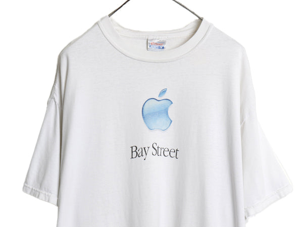 90s 00s ★ アップル ロゴ プリント Tシャツ メンズ XL オールド 企業物 Shop different 当時物 コンピューター グラフィック イラスト 白