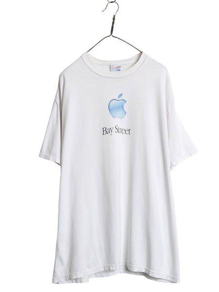 90s 00s ★ アップル ロゴ プリント Tシャツ メンズ XL オールド 企業物 Shop different 当時物 コンピューター グラフィック イラスト 白