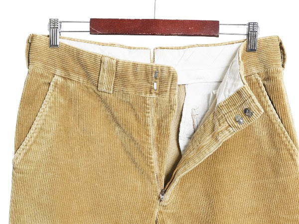 80s USA製 ブルックスブラザーズ 太畝 コーデュロイ パンツ 実寸 34 28 / ヴィンテージ ノータック スラックス ストレート ボトムス コーズ