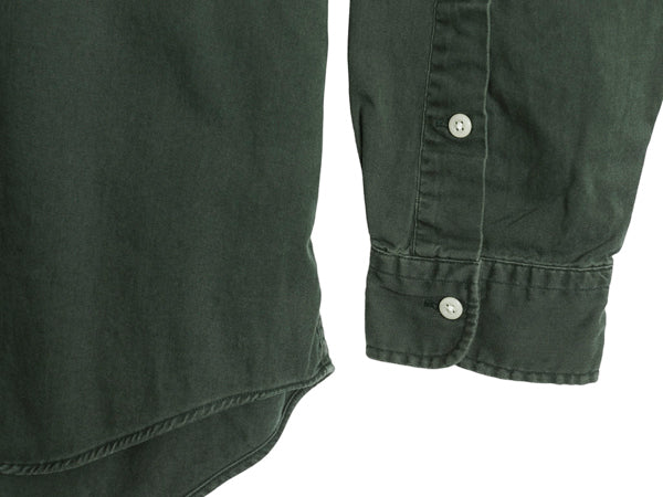 90s ラルフローレン 長袖 ボタンダウン シャツ メンズ L / オールド ポロ 長袖シャツ ワンポイント コットン チノ シンプル ワイシャツ 緑