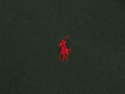 90s ラルフローレン 長袖 ボタンダウン シャツ メンズ L / オールド ポロ 長袖シャツ ワンポイント コットン チノ シンプル ワイシャツ 緑