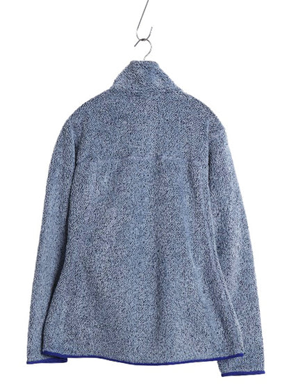 パタゴニア リツール スナップT プルオーバー ジャケット レディース L 古着 14年製 フリース アウトドア ブルゾン ハイネック シンプル 青