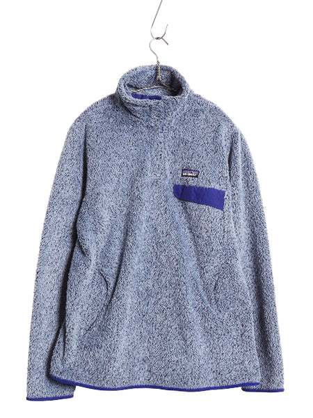 パタゴニア リツール スナップT プルオーバー ジャケット レディース L 古着 14年製 フリース アウトドア ブルゾン ハイネック シンプル 青