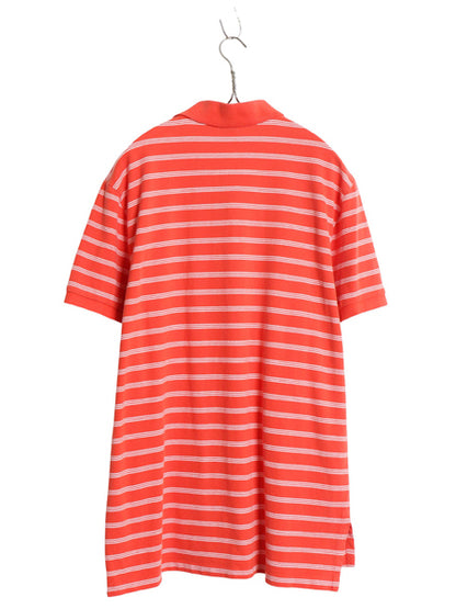 00s ポロ ラルフローレン ボーダー 鹿の子 半袖 ポロシャツ メンズ XL オールド 半袖シャツ コットン カスタムフィット 細身 大きいサイズ