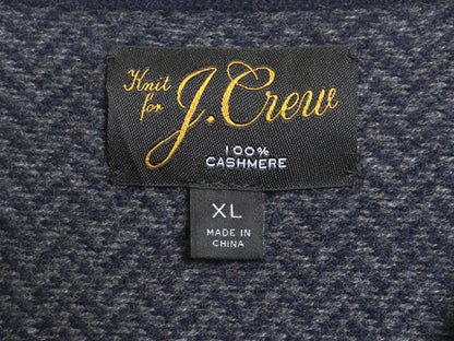 ジェイクルー クルーネック ニット セーター メンズ XL 古着 100% カシミヤ ヘリンボーン 大きいサイズ シンプル きれいめ ハイゲージ 薄手