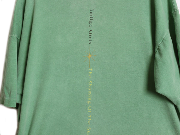 90s USA製 ★ インディゴガールズ イラスト プリント Tシャツ メンズ XL / 古着 オールド 当時物 バンド ロック 音楽 シングルステッチ 緑