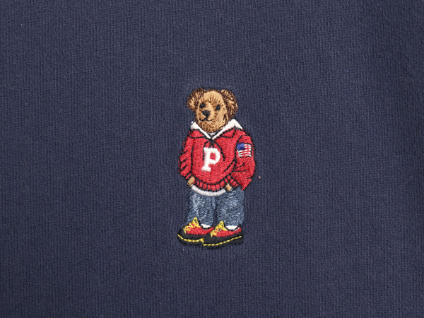 ポロベア ポロ ラルフローレン スウェット フード パーカー メンズ XL トレーナー 裏起毛 ワンポイント 刺繍 キャラクター 紺 大きいサイズ