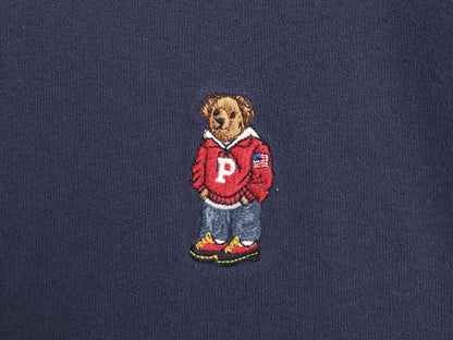 ポロベア ポロ ラルフローレン スウェット フード パーカー メンズ XL トレーナー 裏起毛 ワンポイント 刺繍 キャラクター 紺 大きいサイズ