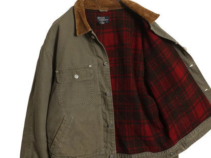 80s USA製 ★ ポロ ラルフローレン ダック トラッカー ジャケット メンズ L 古着 ヴィンテージ ワーク ブランケット ライナー付き コットン