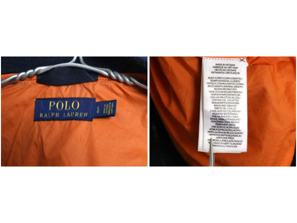 ポロ ラルフローレン MA-1 タイプ フライト ジャケット メンズ L ナイロン サテン ミリタリー エアフォース フルジップ ブルゾン ボンバー