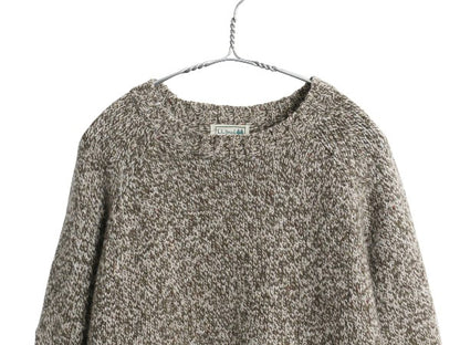 00s エルエルビーン ニット セーター メンズ L 程/ オールド アウトドア ウール 長袖ニット クルーネック 無地 ミドルゲージ マルチカラー