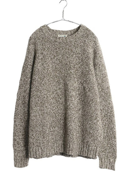 00s エルエルビーン ニット セーター メンズ L 程/ オールド アウトドア ウール 長袖ニット クルーネック 無地 ミドルゲージ マルチカラー