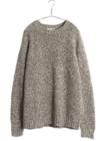 00s エルエルビーン ニット セーター メンズ L 程/ オールド アウトドア ウール 長袖ニット クルーネック 無地 ミドルゲージ マルチカラー