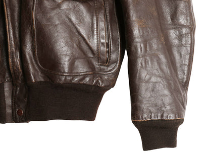 60s ★ NATIONAL G-1 タイプ 本革 レザー フライト ジャケット 42 メンズ L / ヴィンテージ 革ジャン ボア ライナー付き ボンバー TALON 茶