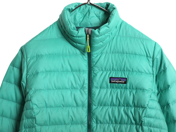 パタゴニア ダウン セーター ジャケット レディース М / 15年製 ナイロン フルジップ 800フィル アウトドア パッカブル ブルゾン グリーン