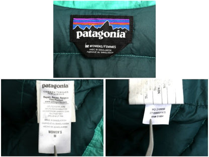 パタゴニア ダウン セーター ジャケット レディース М / 15年製 ナイロン フルジップ 800フィル アウトドア パッカブル ブルゾン グリーン