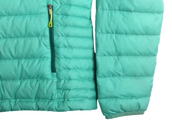 パタゴニア ダウン セーター ジャケット レディース М / 15年製 ナイロン フルジップ 800フィル アウトドア パッカブル ブルゾン グリーン