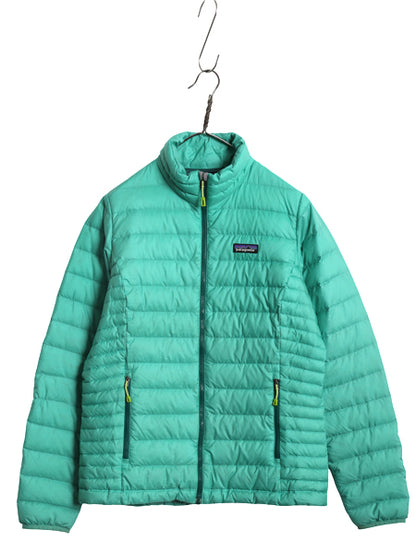 パタゴニア ダウン セーター ジャケット レディース М / 15年製 ナイロン フルジップ 800フィル アウトドア パッカブル ブルゾン グリーン