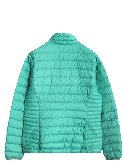 パタゴニア ダウン セーター ジャケット レディース М / 15年製 ナイロン フルジップ 800フィル アウトドア パッカブル ブルゾン グリーン