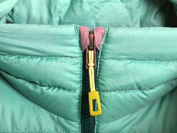 パタゴニア ダウン セーター ジャケット レディース М / 15年製 ナイロン フルジップ 800フィル アウトドア パッカブル ブルゾン グリーン