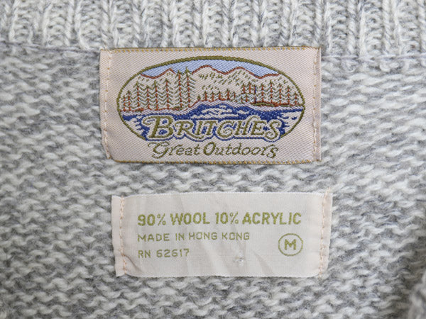 80s Britches ボーダー ニット セーター メンズ M / 古着 ヴィンテージ アウトドア ウール アクリル クルーネック リブ編み ミドルゲージ 