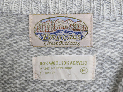 80s Britches ボーダー ニット セーター メンズ M / 古着 ヴィンテージ アウトドア ウール アクリル クルーネック リブ編み ミドルゲージ 