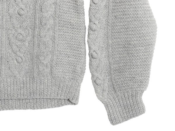 80s エルエルビーン ショールカラー ポップコーン ニット カーディガン レディース M ヴィンテージ 前開き 羽織り ウール セーター グレー