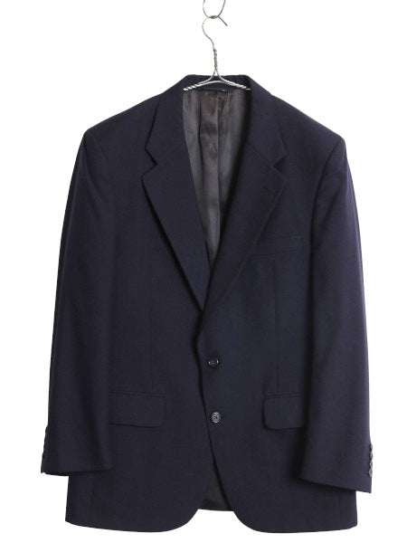 90s USA製 バーバリー プローサム テーラード ジャケット メンズ L 程 古着 旧タグ オールド ブレザー サマー ウール 紺ブレ 素材 きれいめ