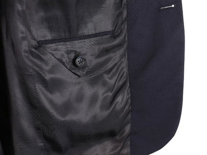 90s USA製 バーバリー プローサム テーラード ジャケット メンズ L 程 古着 旧タグ オールド ブレザー サマー ウール 紺ブレ 素材 きれいめ